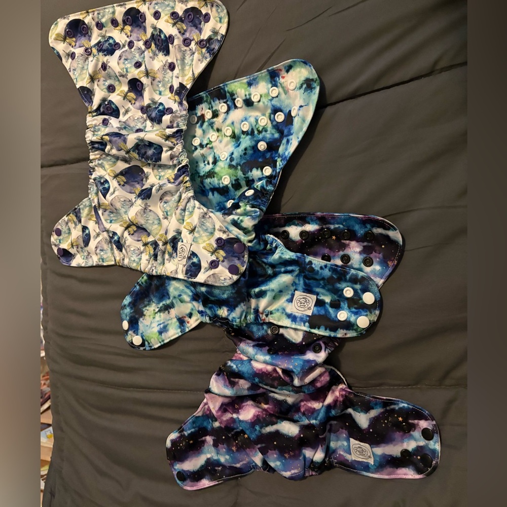 Fanny Fluff Galaxy Print and Dragonfly pocket cloth Diapers